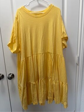 Old Navy Yellow Tiered Short Sleeve Dress